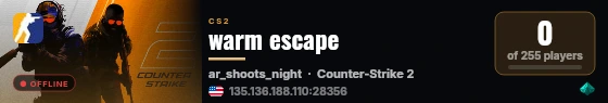 warm escape live status badge