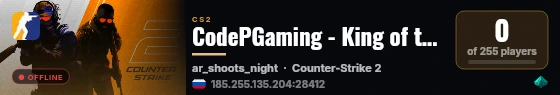 CodePGaming - King of the Hill US#4 - survival live status badge