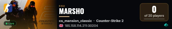 MARSHO live status badge
