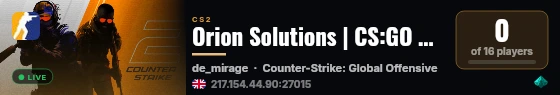 Orion Solutions | CS:GO HvH live status badge