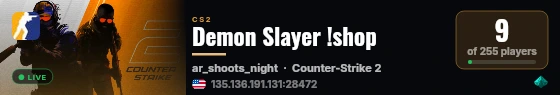Demon Slayer !shop live status badge