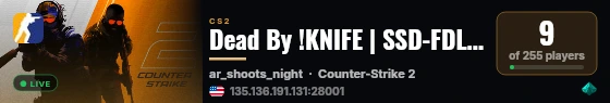Dead By !KNIFE | SSD-FDL-VIP live status badge