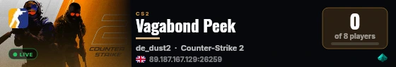 Vagabond Peek live status badge