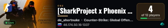 [SharkProject x Phoenix 6-7] [1x1 | 2x2 | 5x5] [RU | MSK] live status badge