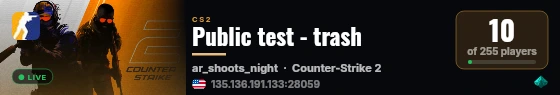 Public test - trash live status badge