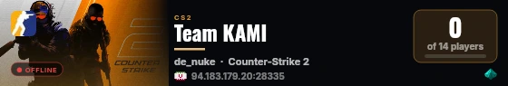 Team KAMI live status badge