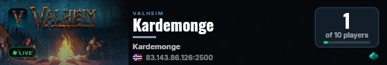 Kardemonge live status badge
