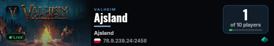 Ajsland live status badge