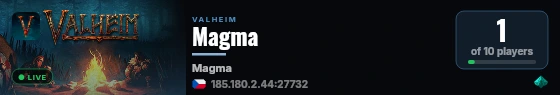 Magma live status badge