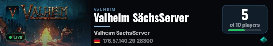 Valheim SächsServer live status badge