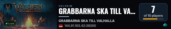 GRABBARNA SKA TILL VALHALLA live status badge
