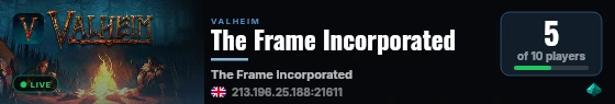 The Frame Incorporated live status badge