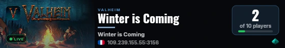 Winter is Coming live status badge