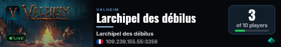 Larchipel des débilus live status badge