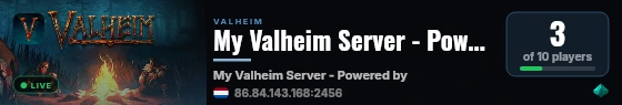 My Valheim Server - Powered by AMP live status badge