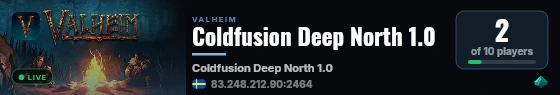 Coldfusion Deep North 1.0 live status badge