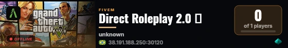 Direct Roleplay 2.0 🔥 live status badge
