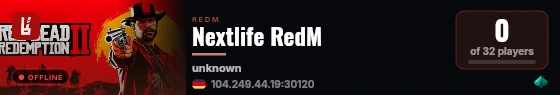 Nextlife RedM live status badge