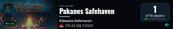 Pakanes Safehaven live status badge