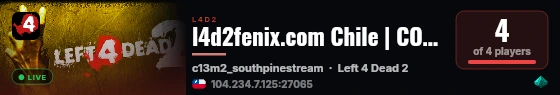 l4d2fenix.com Chile | TANKRUSH | Cold Stream [1-4] live status badge