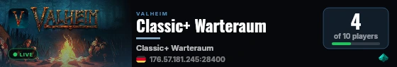 Classic+ Warteraum live status badge