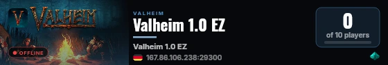 Valheim 1.0 EZ live status badge