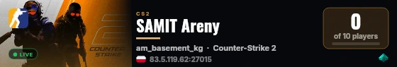 SAMIT Areny live status badge