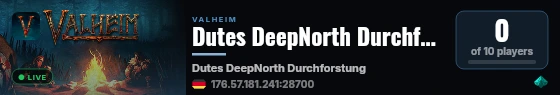 Dutes DeepNorth Durchforstung live status badge