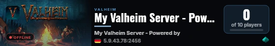 My Valheim Server - Powered by AMP live status badge