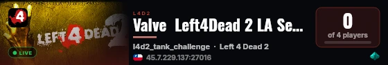 Valve  Left4Dead 2 LA Server live status badge