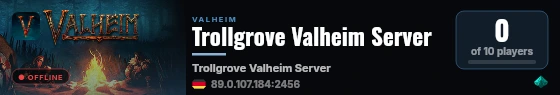 Trollgrove Valheim Server live status badge