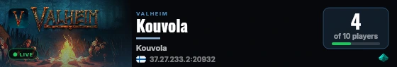 Kouvola live status badge