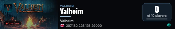 Valheim live status badge