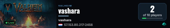 vashara live status badge