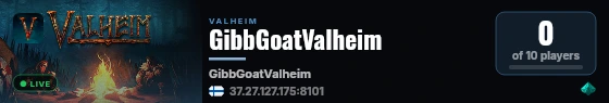 GibbGoatValheim live status badge