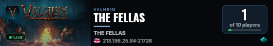 THE FELLAS live status badge
