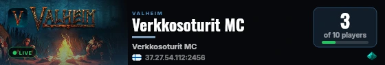 Verkkosoturit MC live status badge