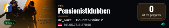 Pensionistklubben live status badge