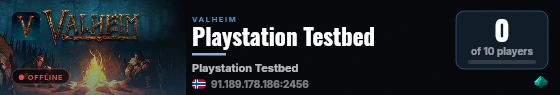 Playstation Testbed live status badge