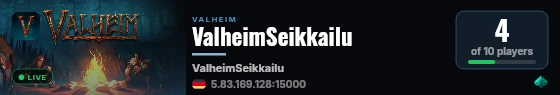 ValheimSeikkailu live status badge