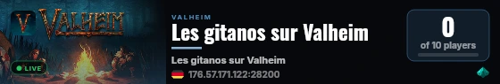 Les gitanos sur Valheim live status badge