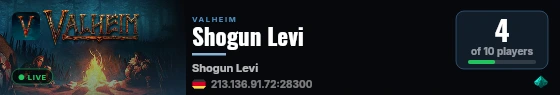 Shogun Levi live status badge