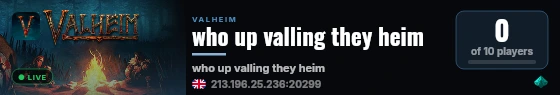 who up valling they heim live status badge