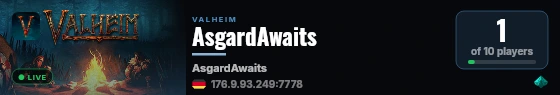 AsgardAwaits live status badge