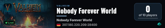 Nobody Forever World live status badge