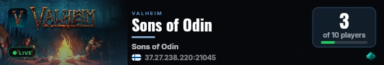 Sons of Odin live status badge