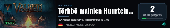 Törbbö mainien Huurteinen Frozen Seikkailu live status badge