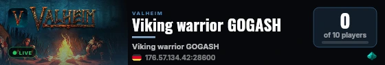 Viking warrior GOGASH live status badge