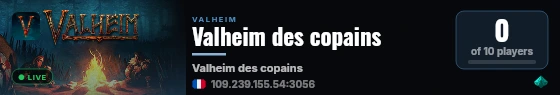 Valheim des copains live status badge