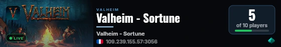 Valheim - Sortune live status badge